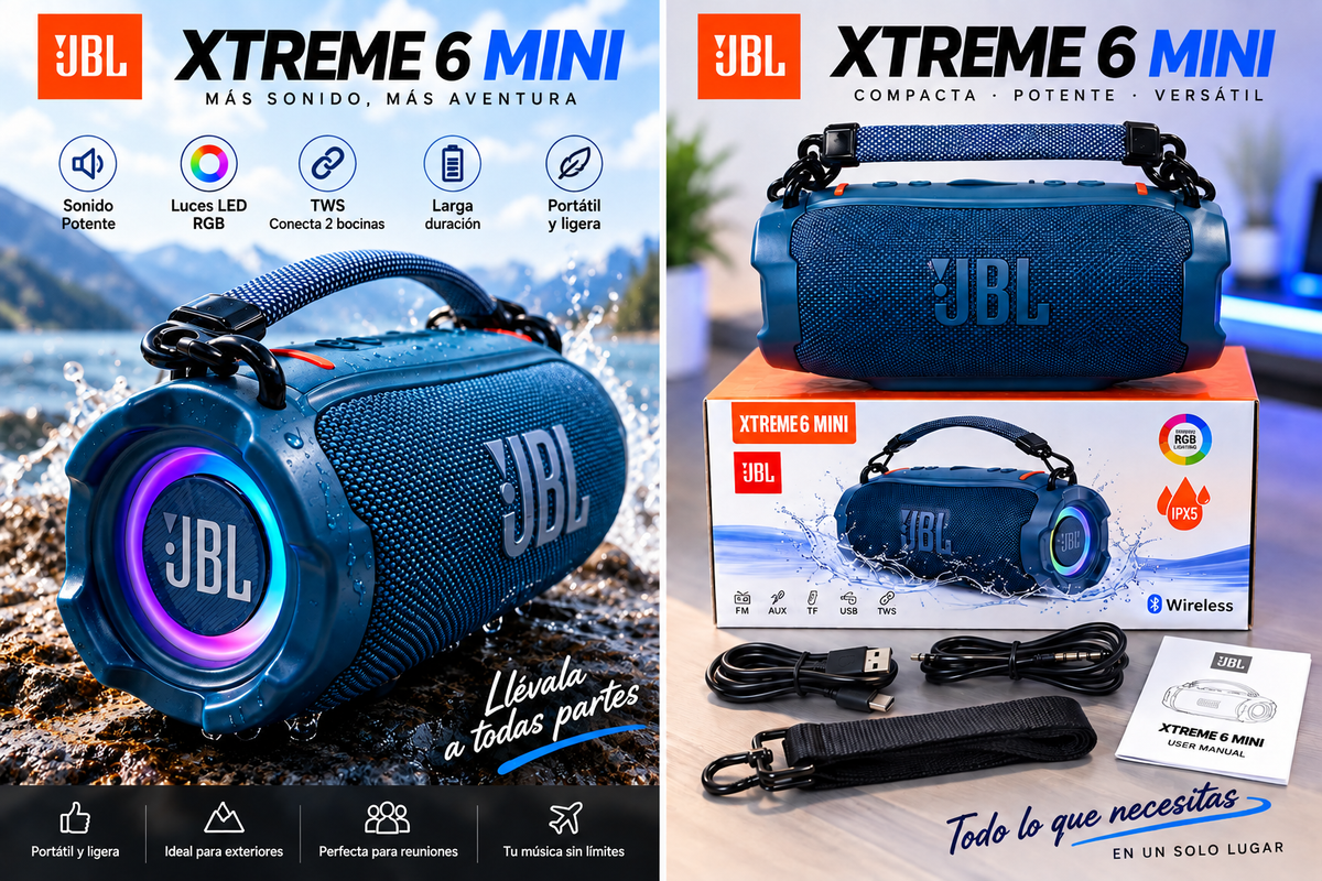 Bocina JBL Bluetooth TWS Xtreme 6 mini