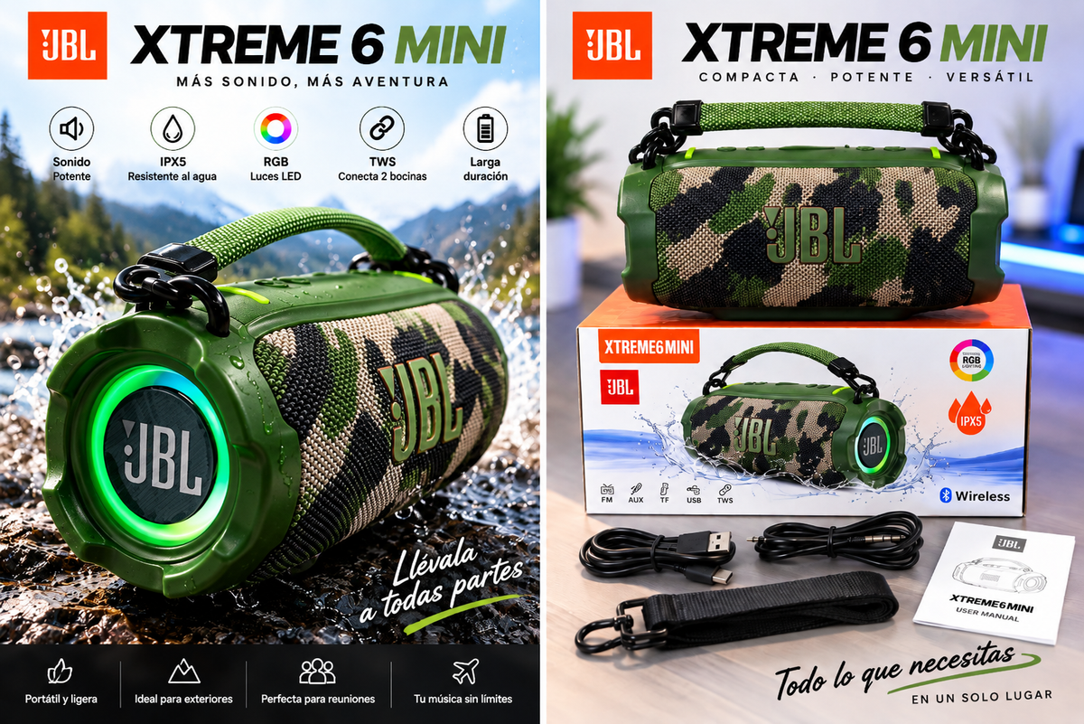 Bocina JBL Bluetooth TWS Xtreme 6 mini