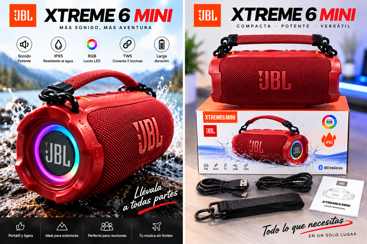 Bocina JBL Bluetooth TWS Xtreme 6 mini